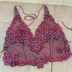 Ema Savahl Floral Halter Top in Pink